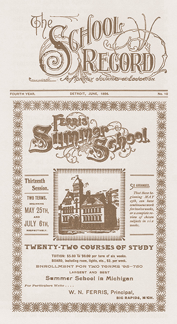 An Ad for Summer School at Ferris in the School Record