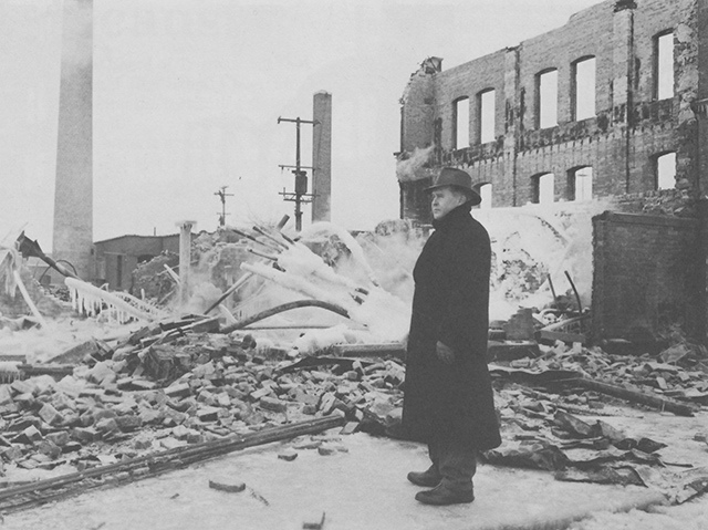 faculty member viewing ruins