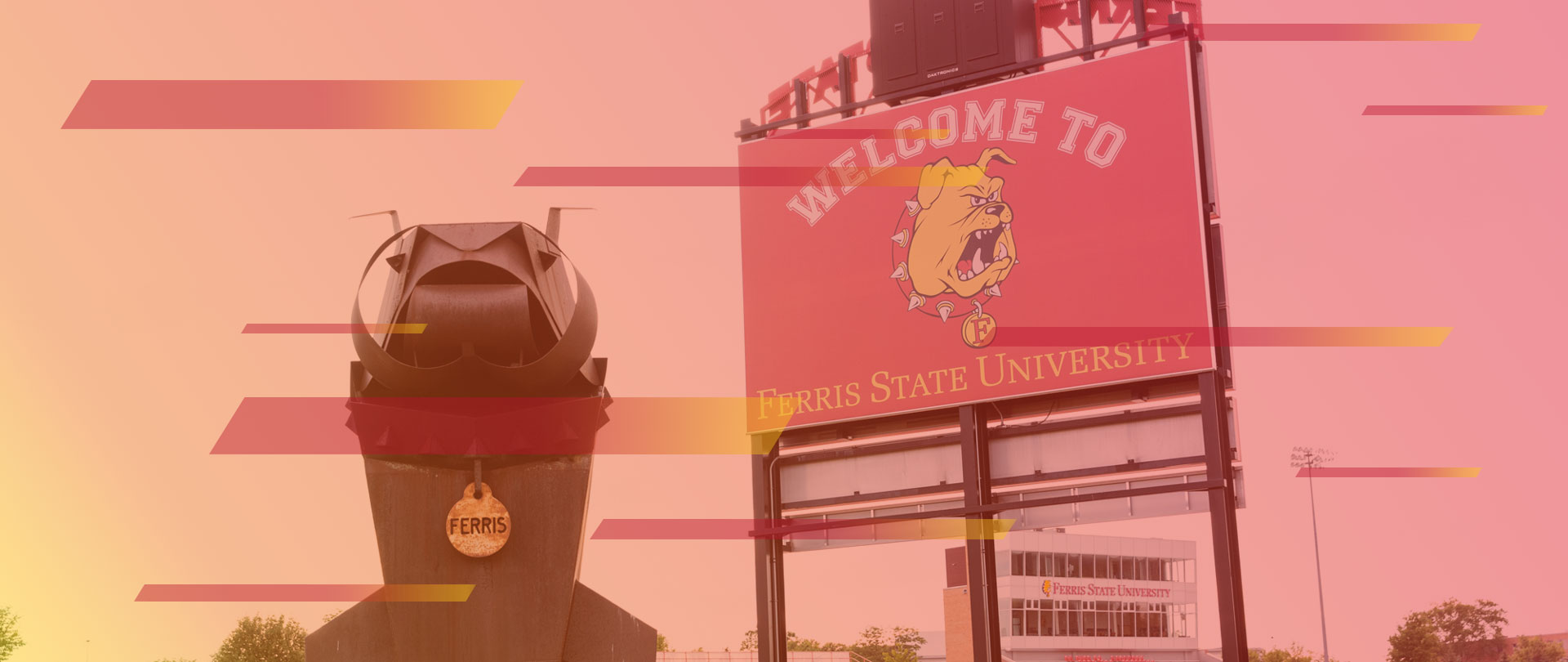 Bulldog Statue with FSU Sign Backdrop