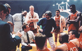 James Gartner on the movie set of Glory Road