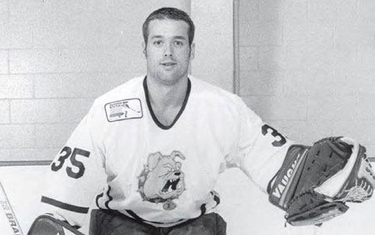 Jeff Blashill as a Ferris State Bulldog goaltender