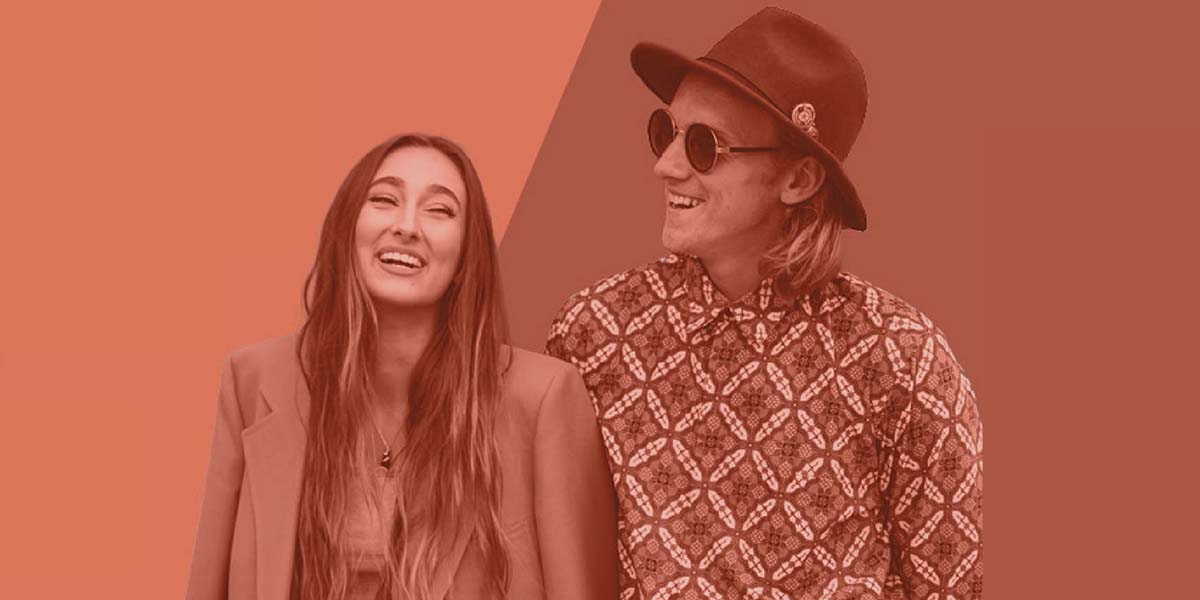 Couple smiling