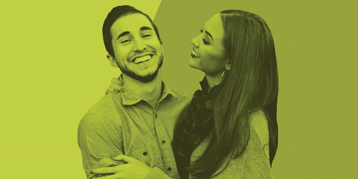 Couple smiling