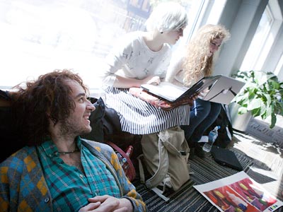 students relaxing and studying