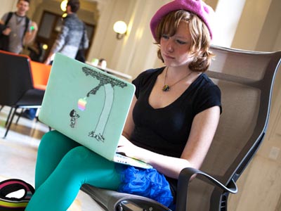student using a laptop