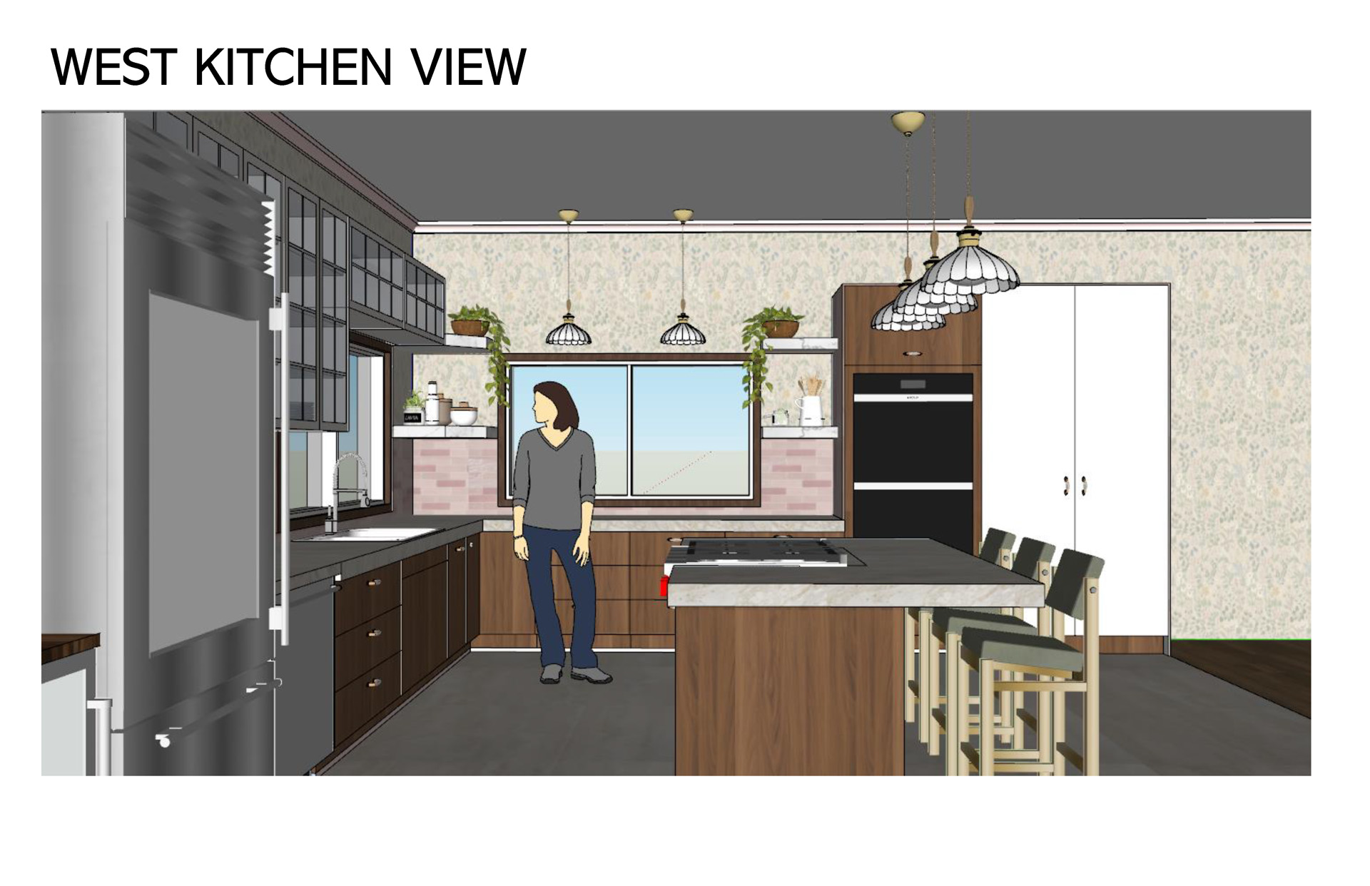 computer-generated rendering of a residential kitchen