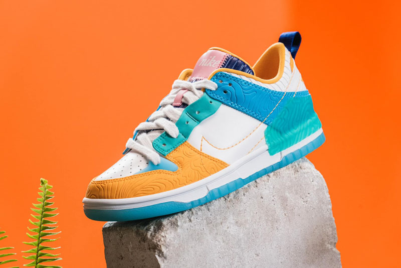 A birghtly colored athletic shoe