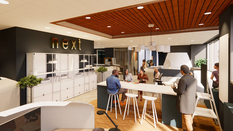 Rendering of an office space