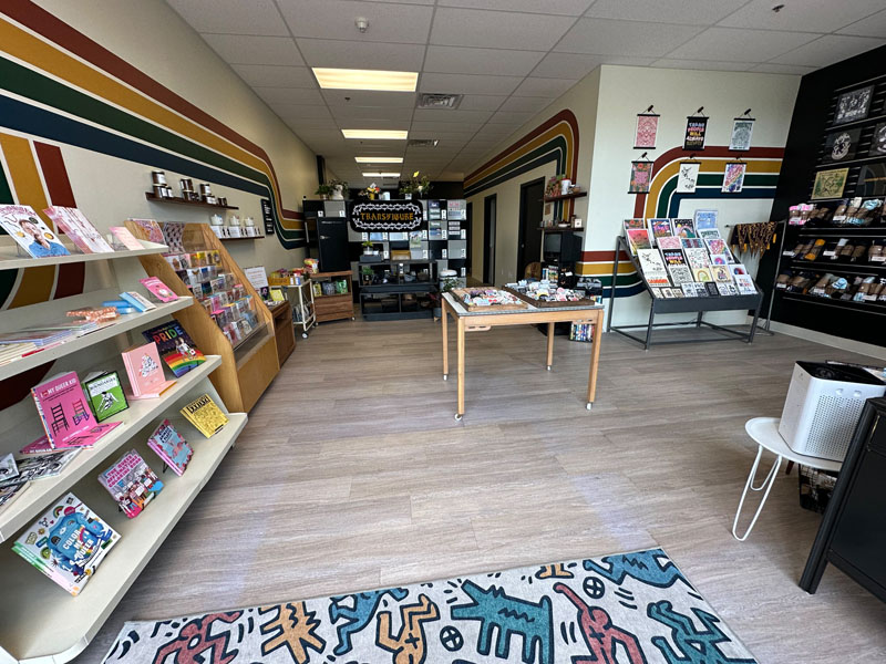 A view inside a creative storefront