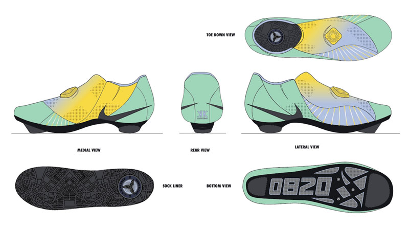 digital renderings of a running shoe design