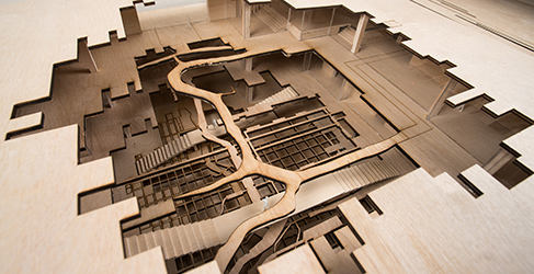 Scale model of an architectural design