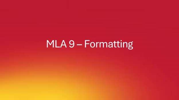 MLA Formatting Title Slide
