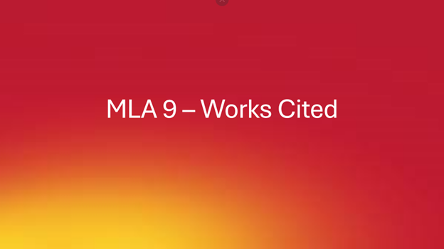 MLA Works Cited Page Title Slide 