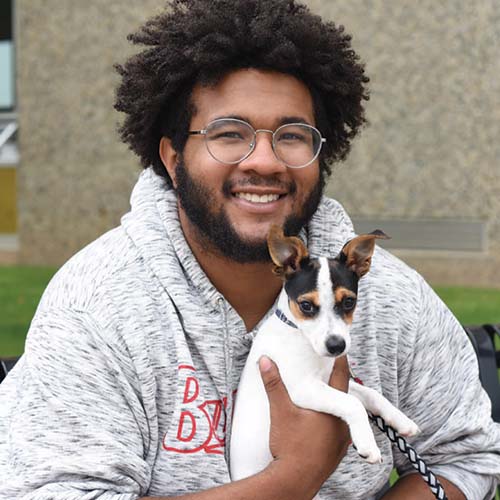 Student and his dog