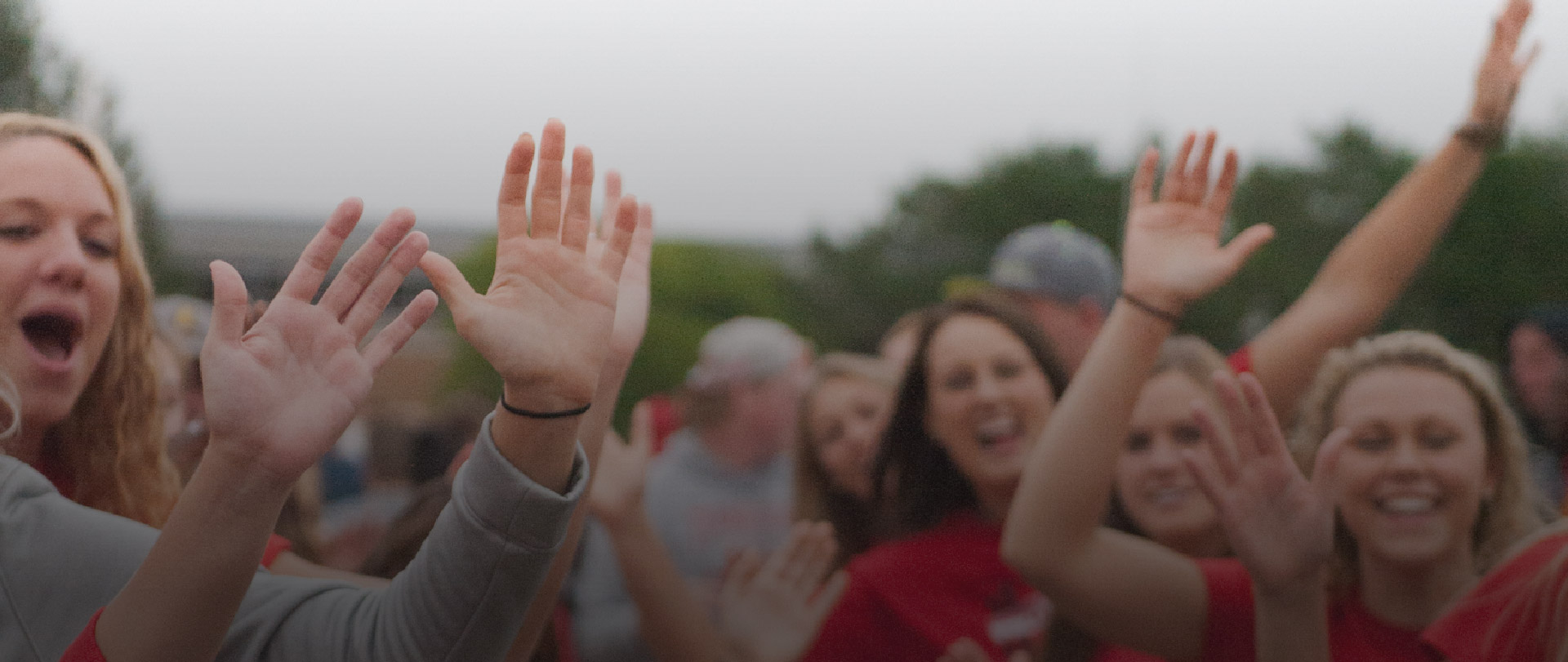 Students high-fiving