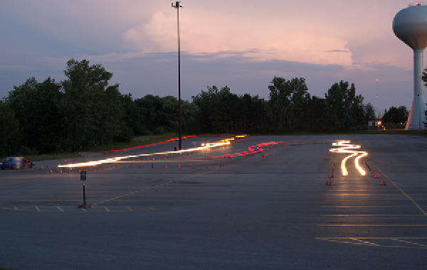 Criminal Justice students in driving course