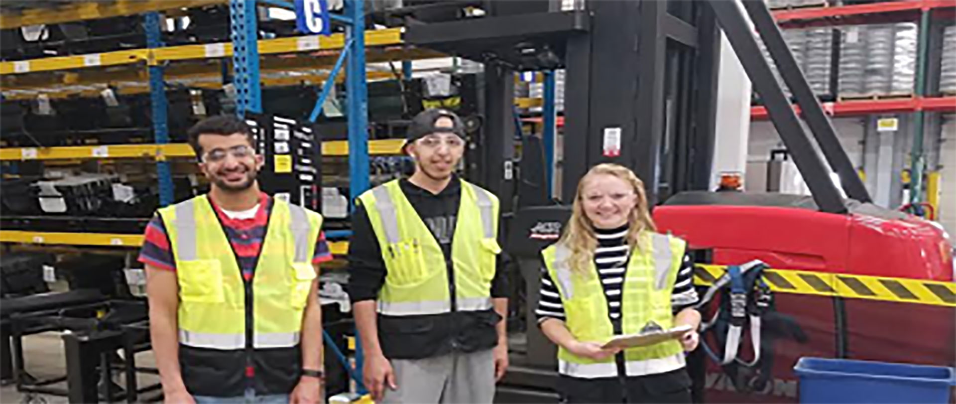 Students in a factory