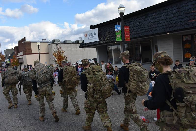 Cadets participate in the Big Rapids Veterans' Day Parade