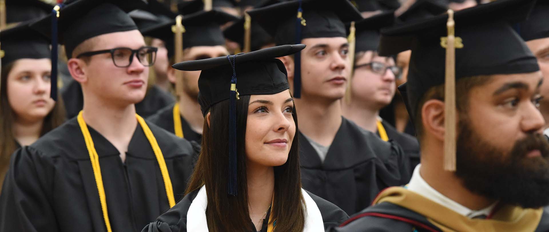 Students at Ferris commencement ceremony