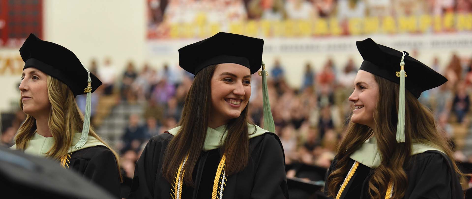 Students at commencement ceremony