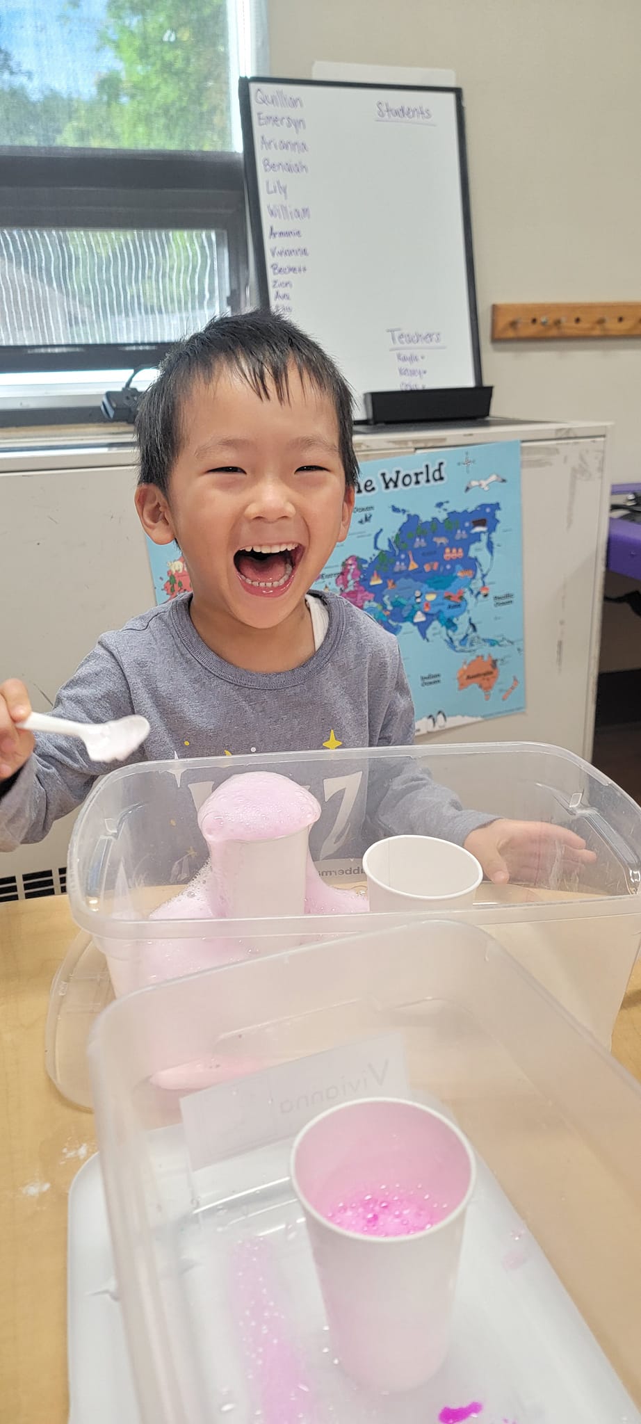 Preschooler at table