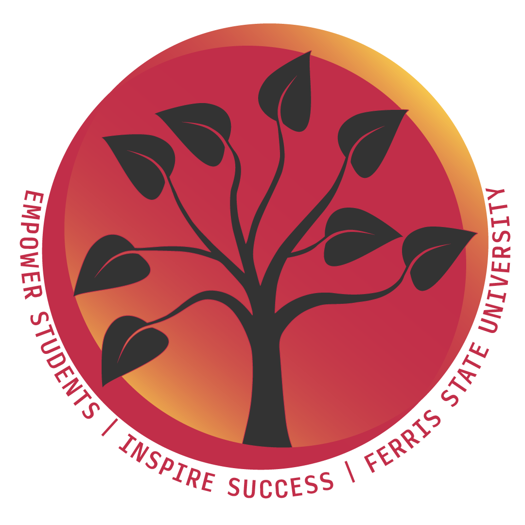 Image of the Golden Lanyard giving Tree, Empower Students, Inspire Success, Ferris State University