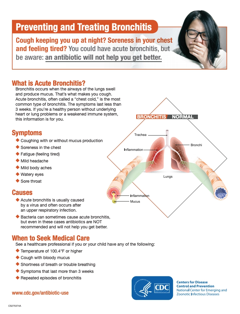 Preventing and treating bronchitis