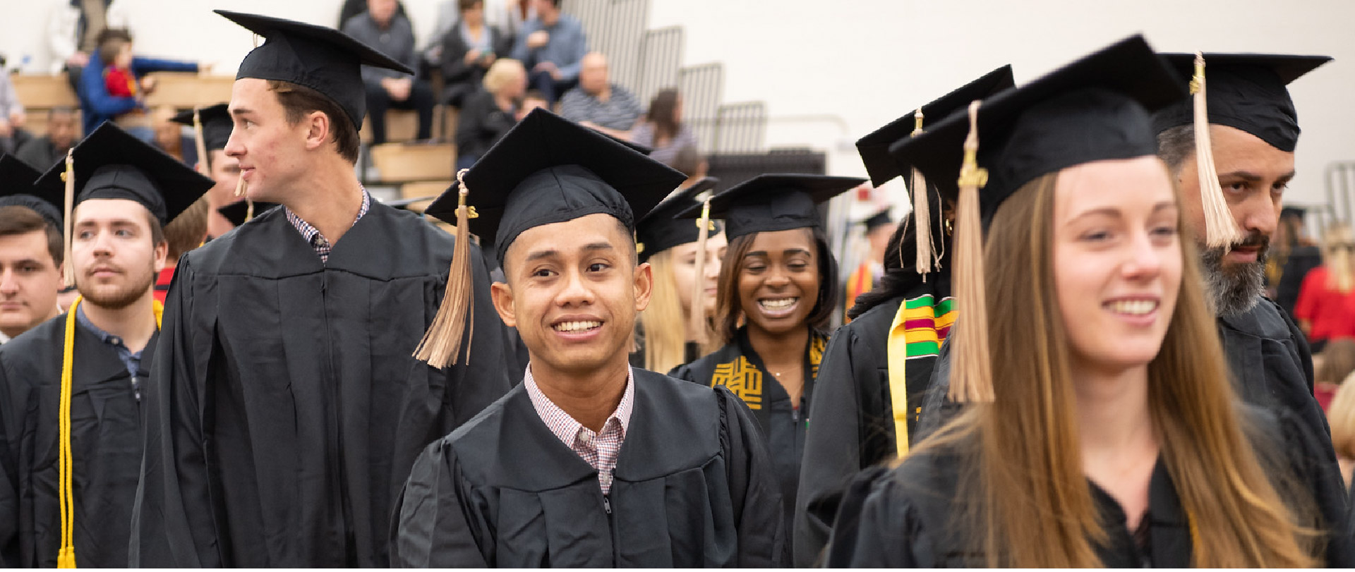 Students at commencement ceremony