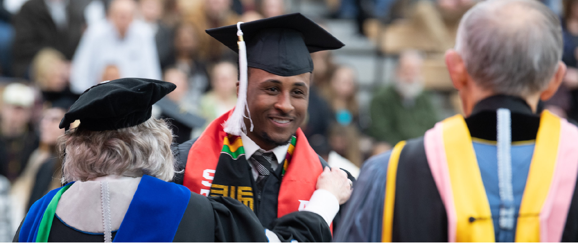 Student at commencement ceremony