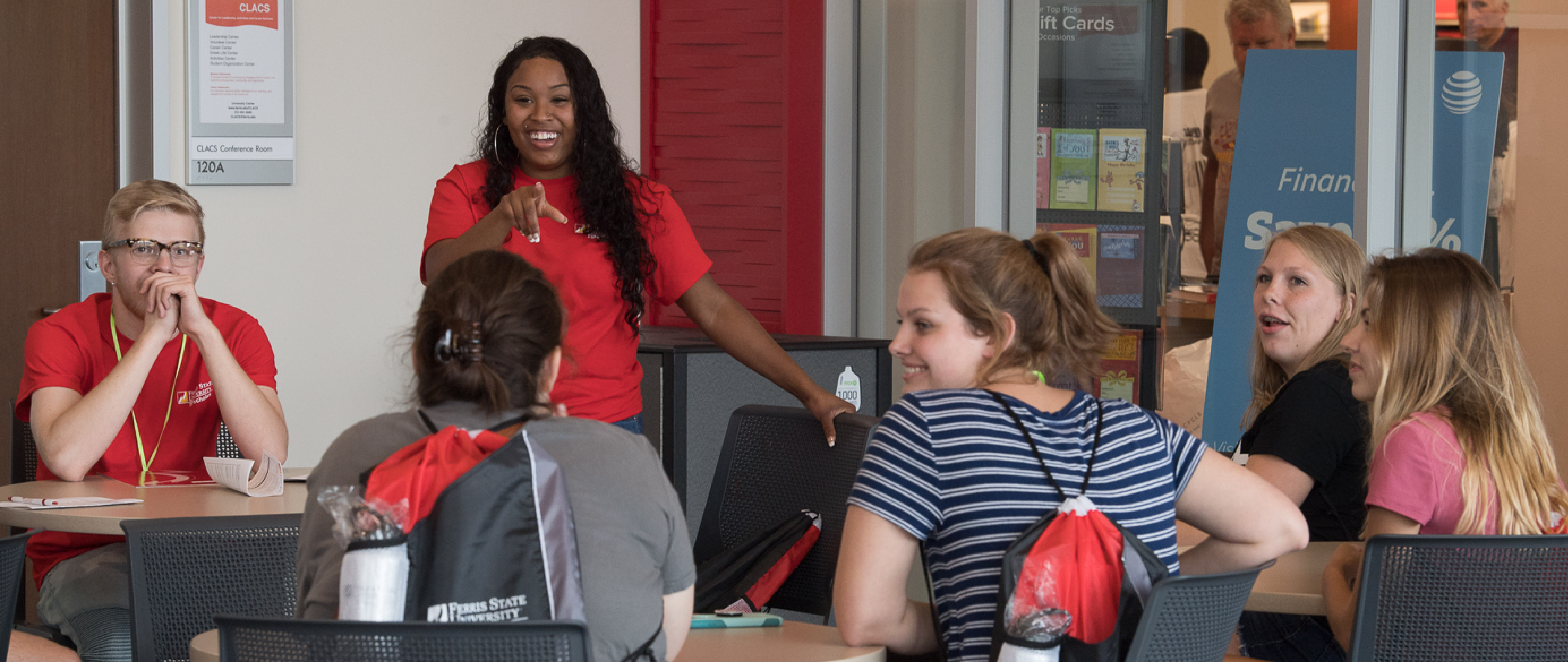 Students in discussion at Ferris State