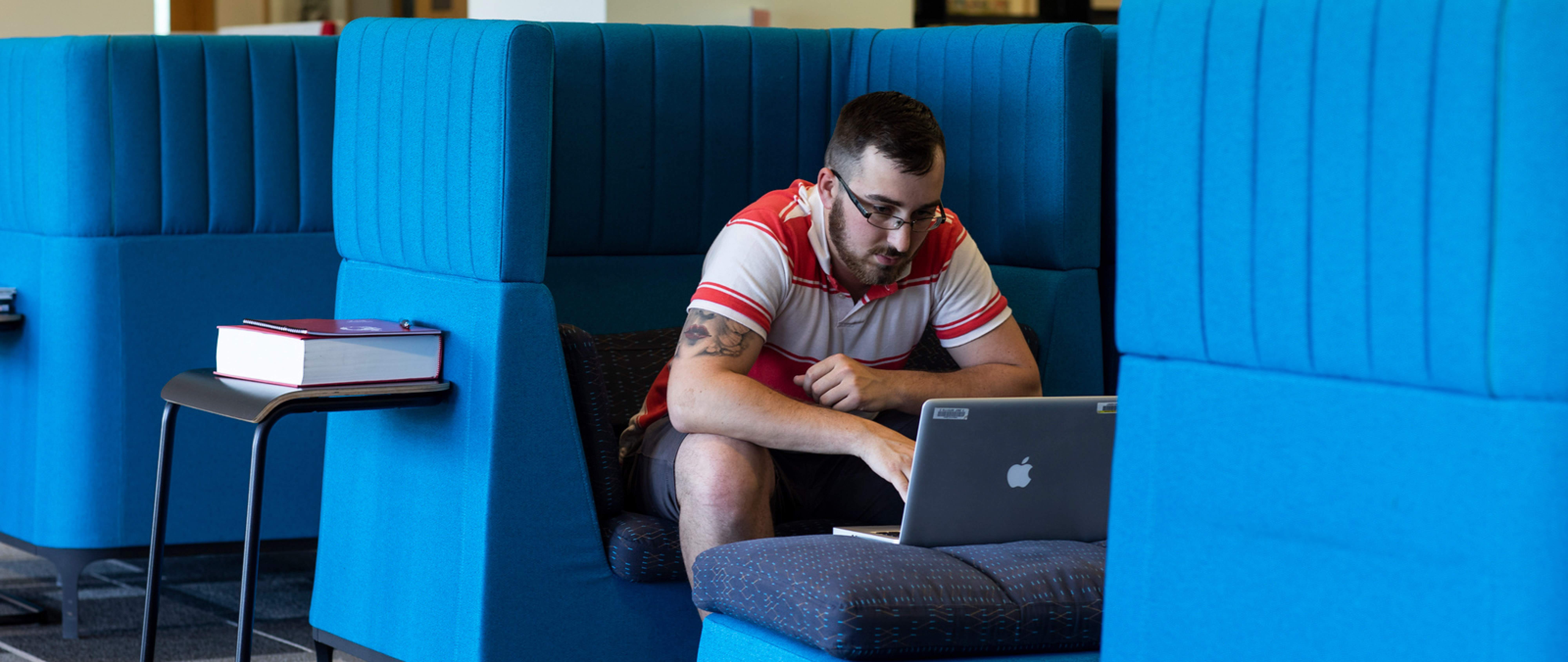 Student working on laptop