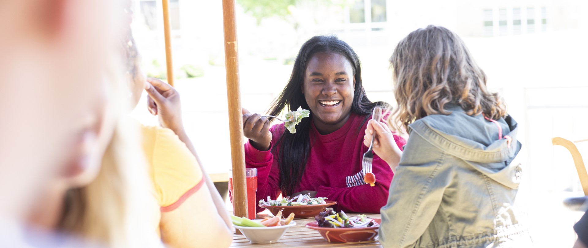 Students eating at the Rock Cafe on the campus of Ferris State University in Big Rapids, MI