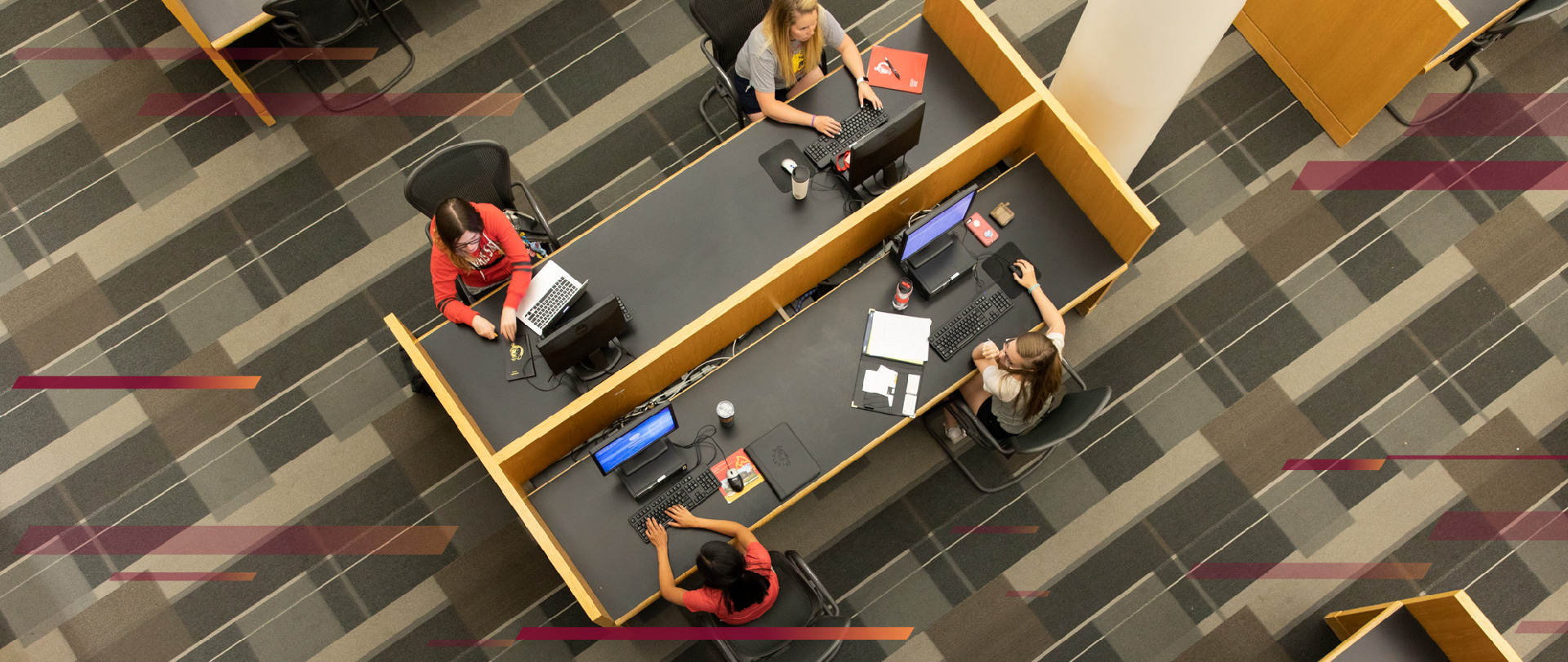 Students in the FLITE library