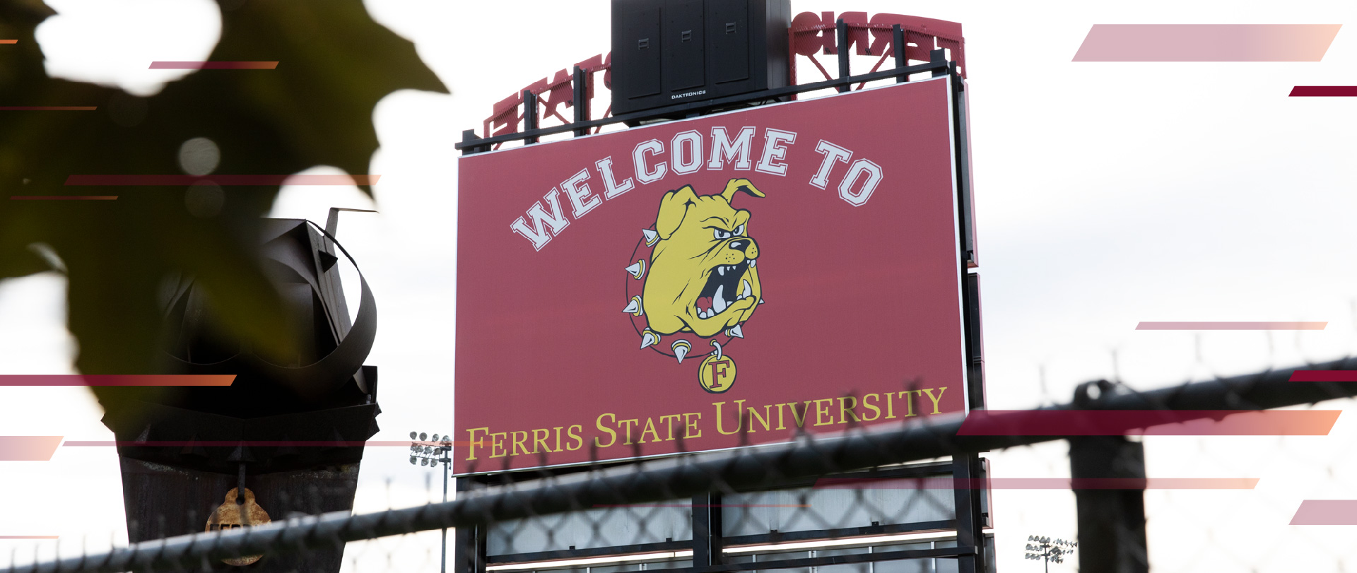 Scoreboard at Top Taggart field at Ferris State University