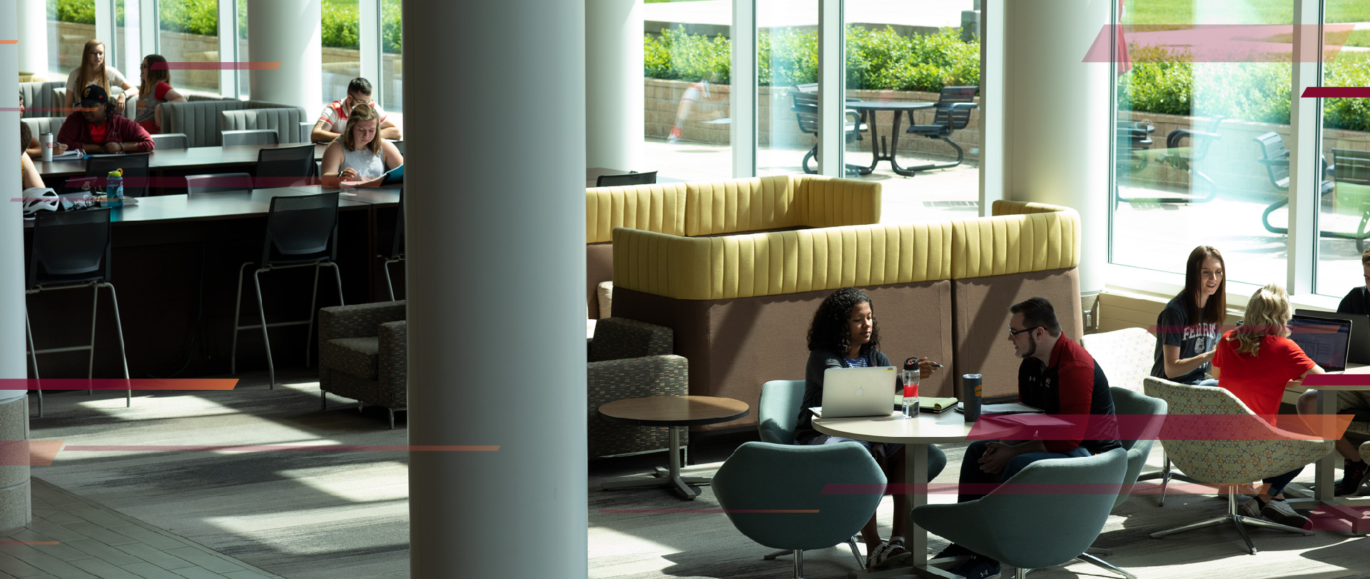 Students in the David L. Eisler Center on the campus of Ferris State University in Big Rapids, Michigan