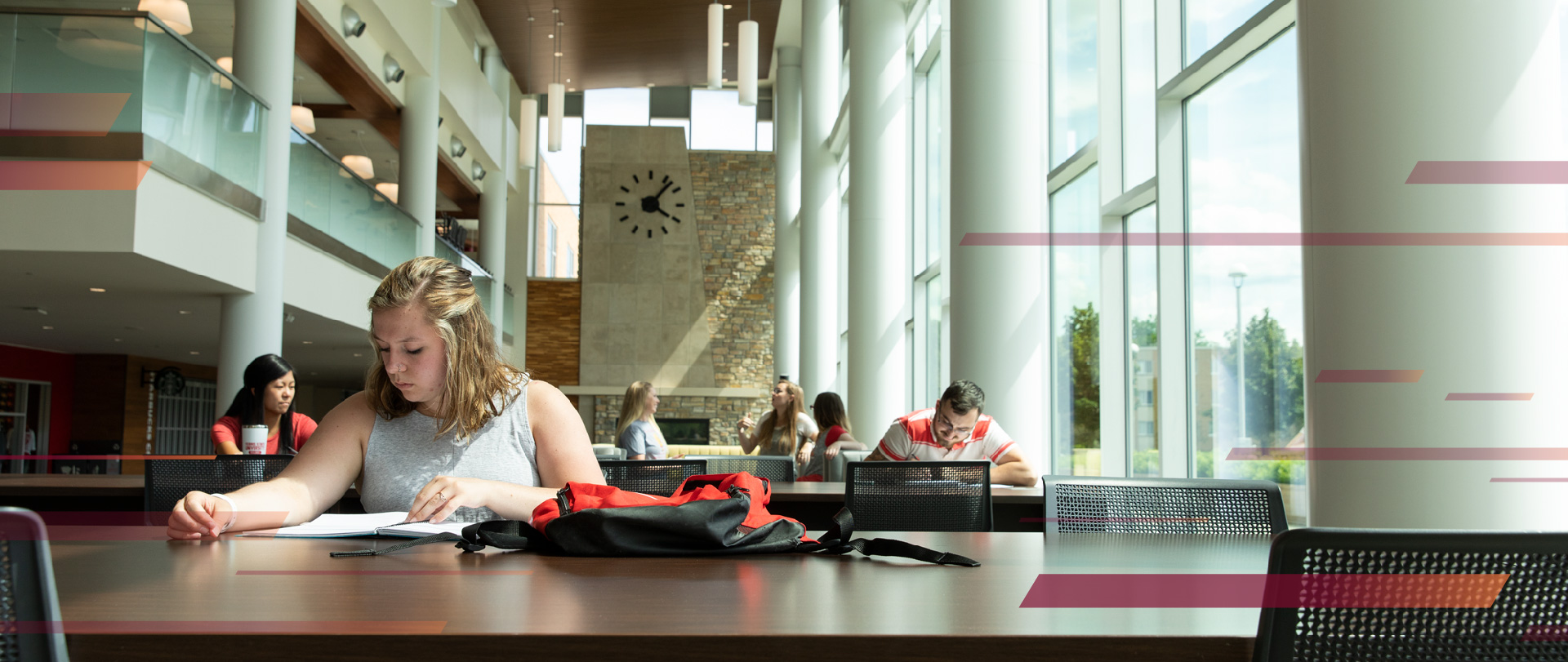 Students studying in the University Center