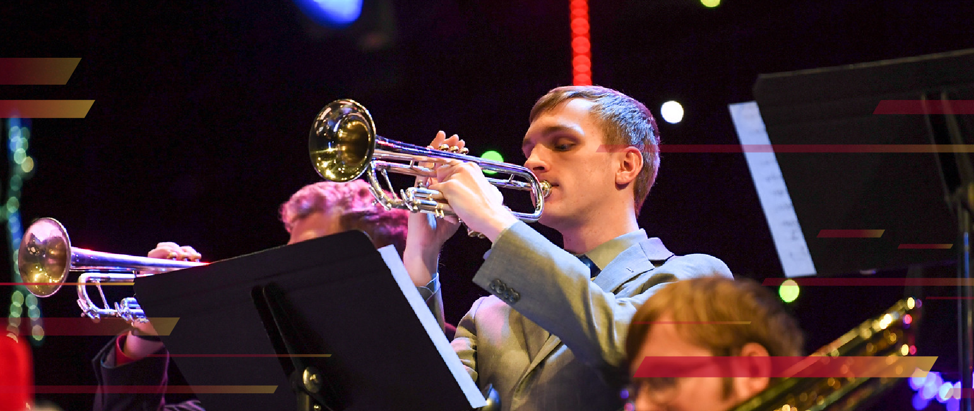 Student in jazz band