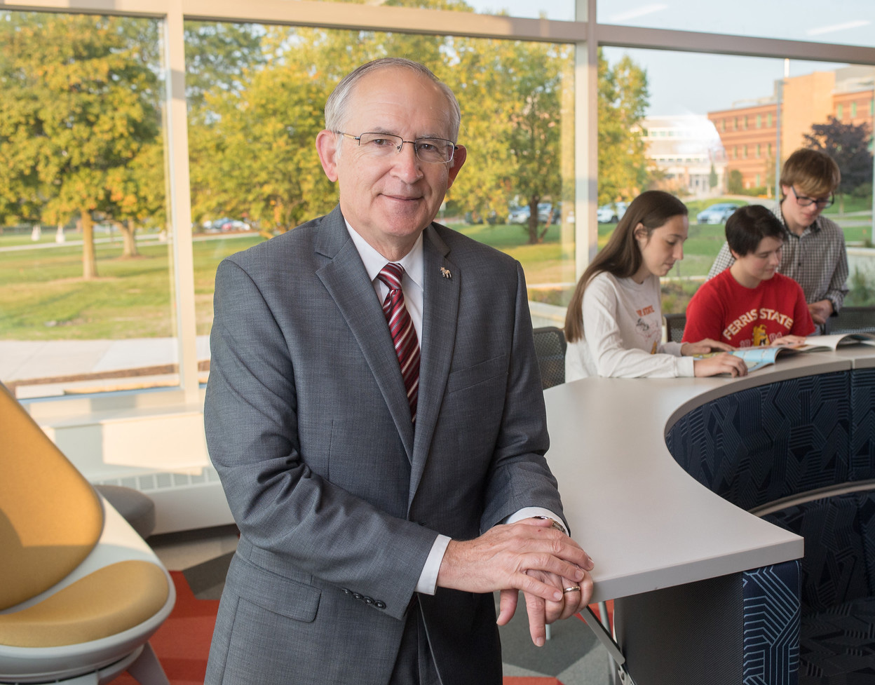 President Eisler with Students
