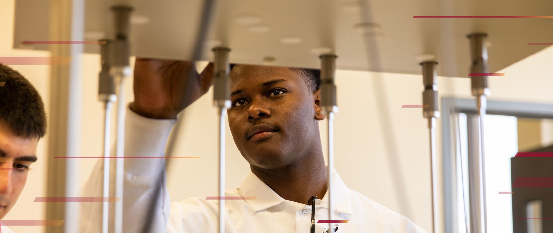 Student working in a lab setting