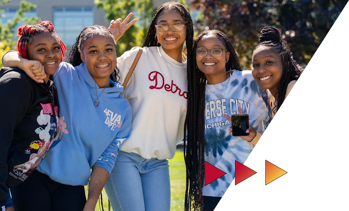 Group of students on campus at Ferris State University