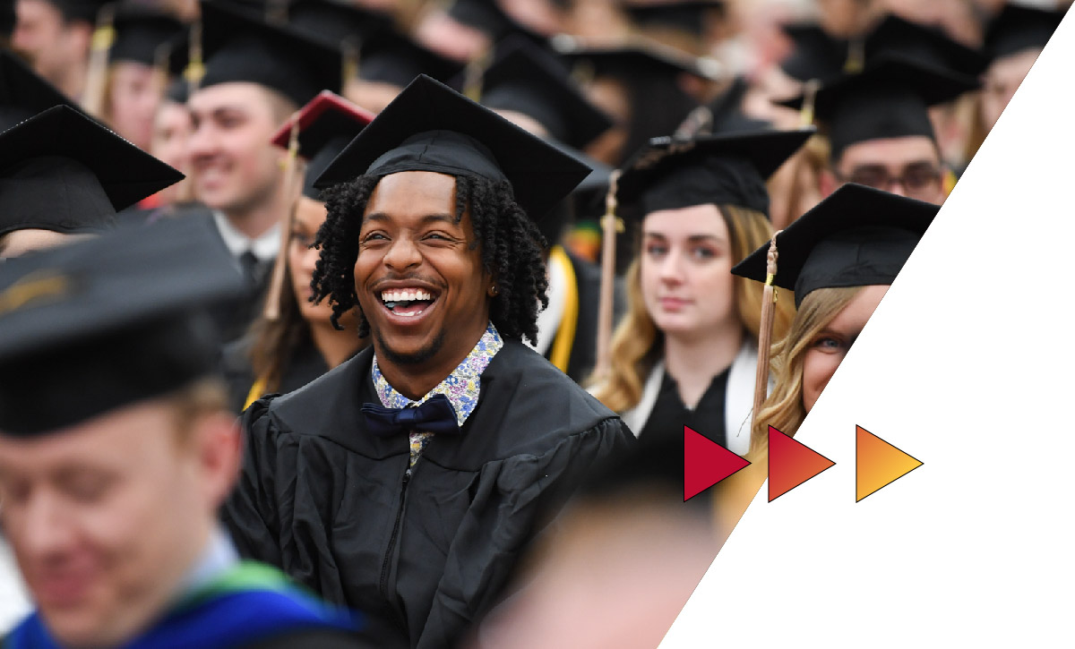 Student at a commencement ceremony