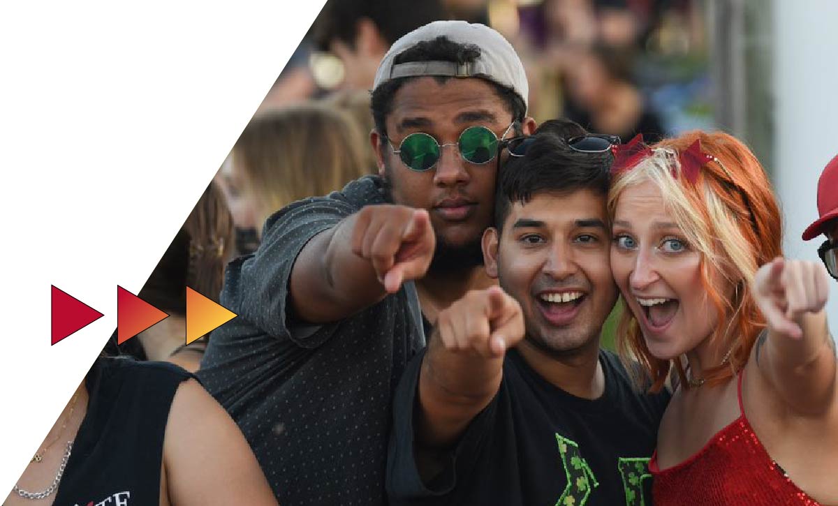 Students at Ferris football game