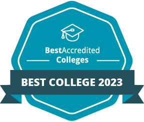 Badge for best accredited colleges of 2023