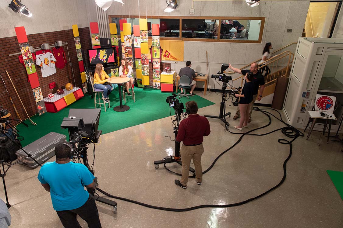 Student run TV production at Ferris