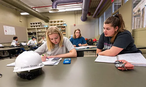 Student working in a lab setting