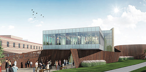 Rendering of the new building for the Jim Crow Museum