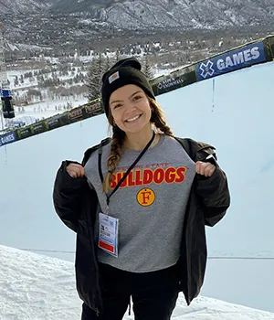 Feris State student at the Winter X Games in Aspen