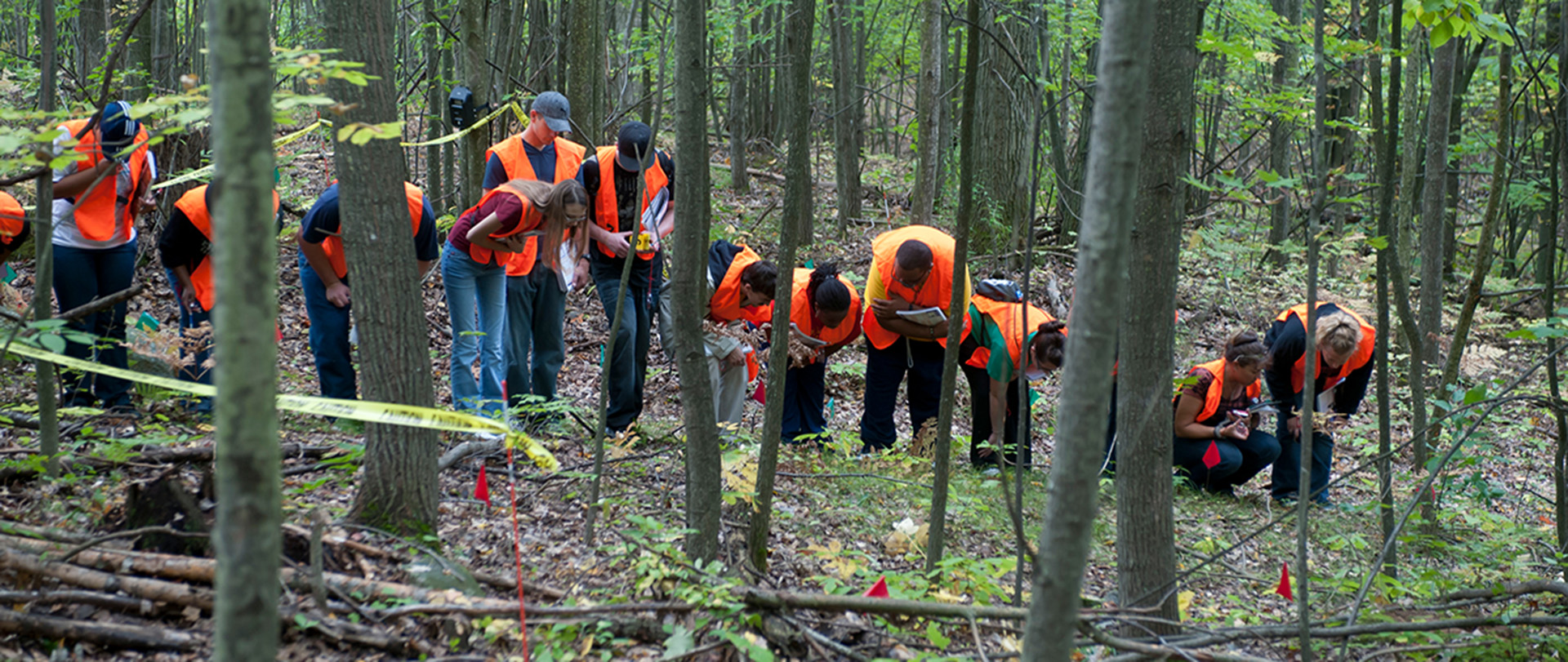 Ferris State University Surveying Engineering students conducting field labs
