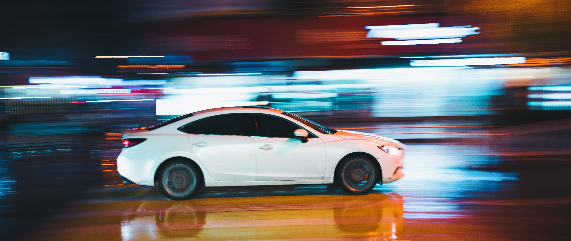 Car moving on a roadway