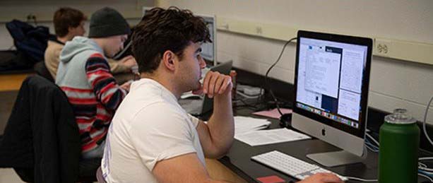 Student working during an in-class lab